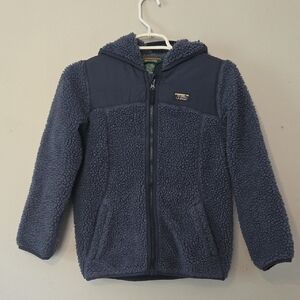 L.L. Bean Kids Dark Blue Sherpa Hoodie (M 8-10)